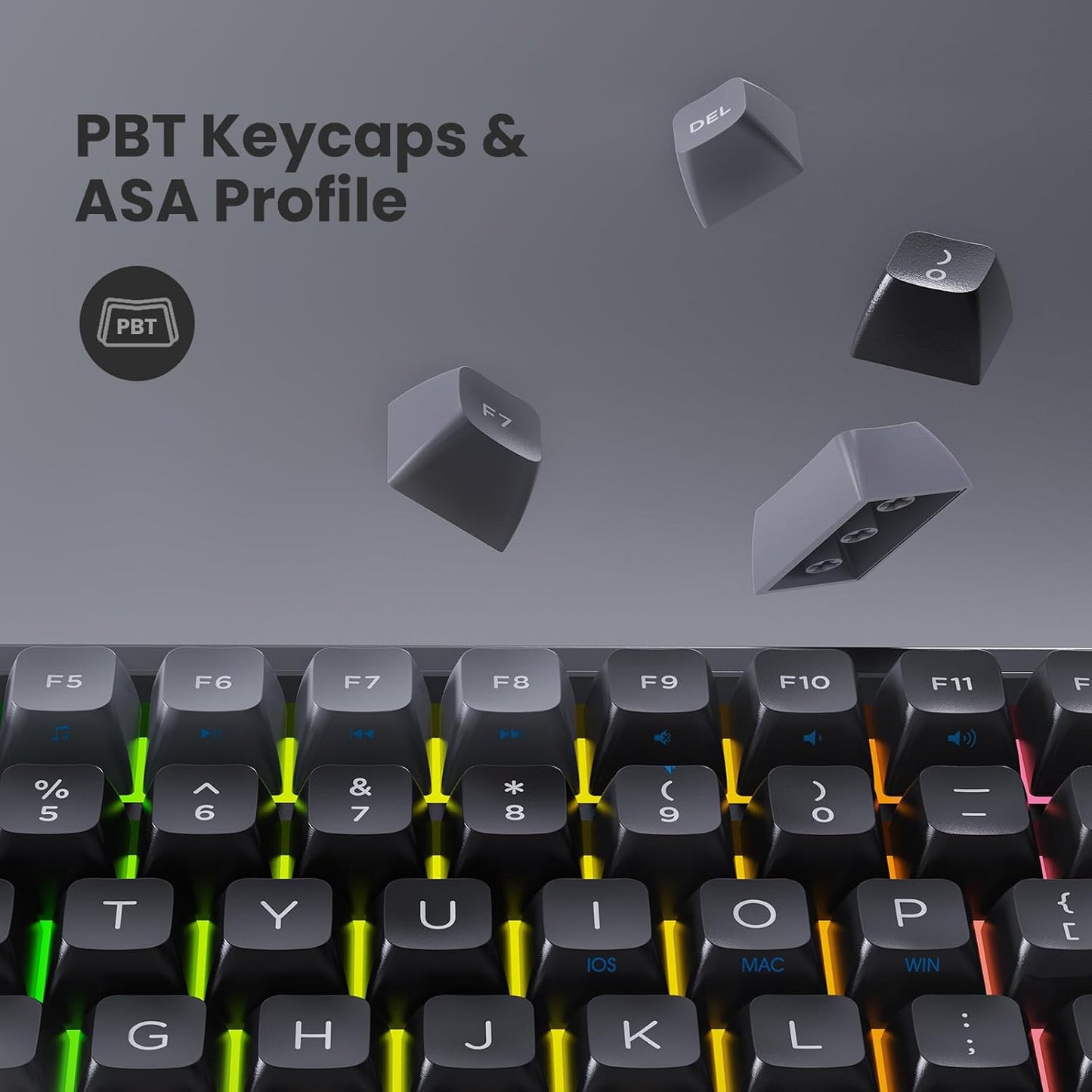 L98 Wireless Mechanical Keyboard with 1.14” TFT LCD, Hot-swappable RGB Keyboard with Gateron G Yellow Pro Switches, Bluetooth/2.4G/Wired, Gasket Mount, PBT Keycaps, Charcoal Gray